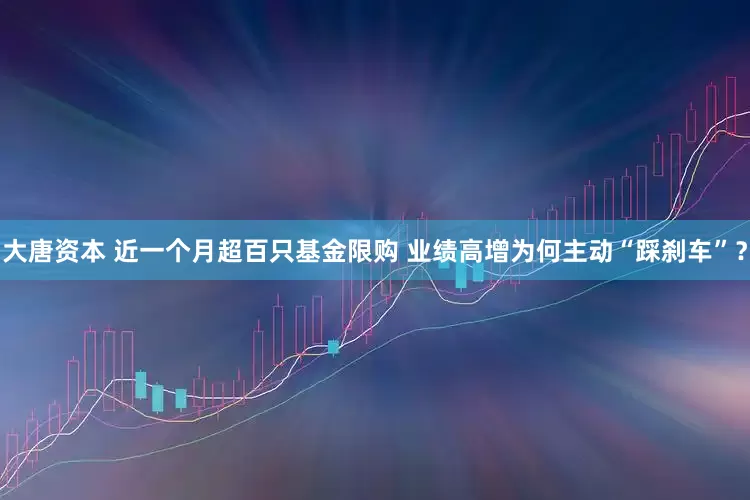 大唐资本 近一个月超百只基金限购 业绩高增为何主动“踩刹车”？